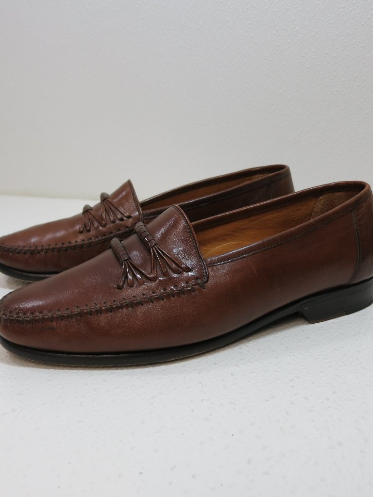 Miguel Angel Dual Strap Leather Dress Penny Loafers Moccasins Men's Shoes Sz 8 M